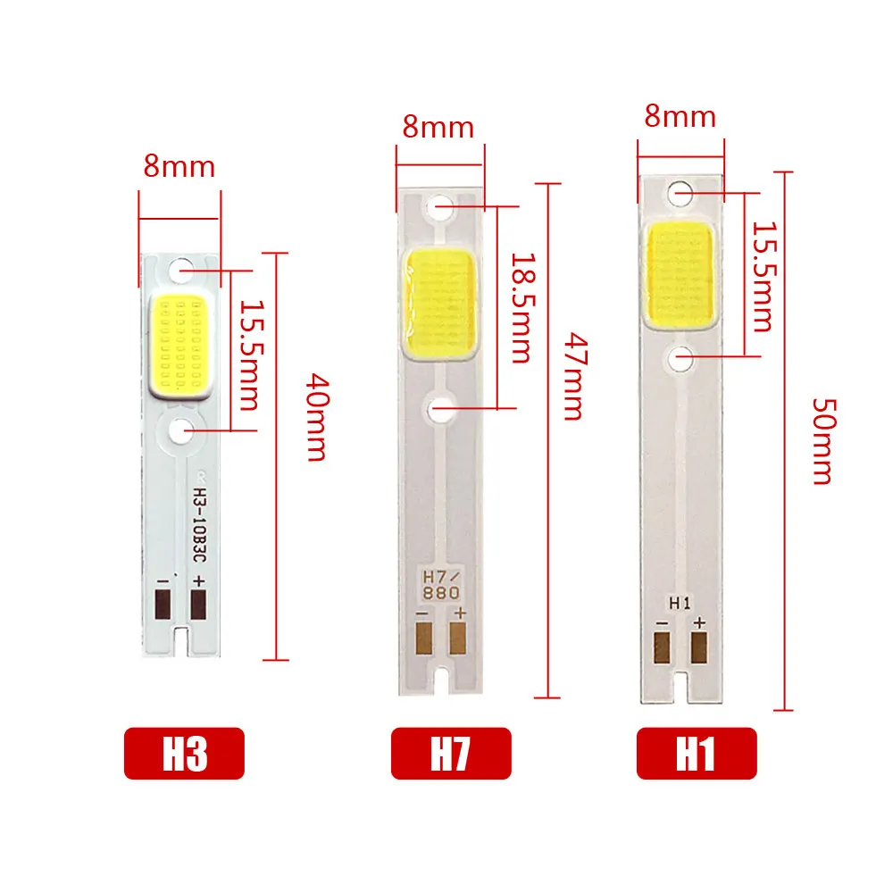 2pcs Universal H1 H7 H3 Car Headlight Bulbs COB Chips C6 Car LED Light Car Headlamp Light Source Chip Auto Lights Accessories