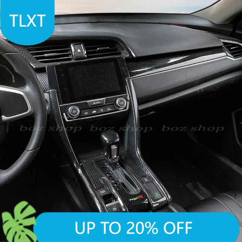 

For Honda Civic 10th Generation Car Gear Central Control Carbon Fiber Hatchback Special Interior Modification Parts Accessories