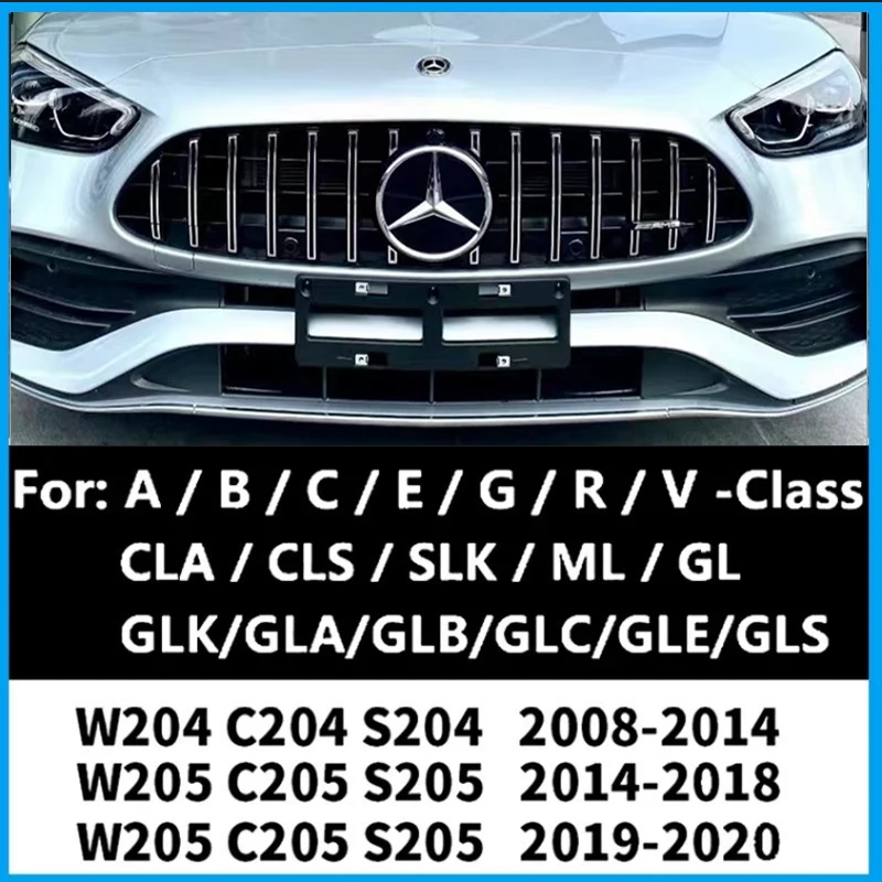 Grill Badge 3D Mirror Front Badge For Mercedes W205 Embelm W212 W213 W204 ML W166 CLA C117 W176 W177 C W204 GLK X204 GLA GLC GLE