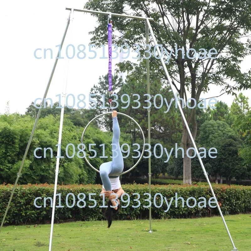 Stainless steel aerial yoga ring for outdoor performance single ear single point aerial dance yoga studio