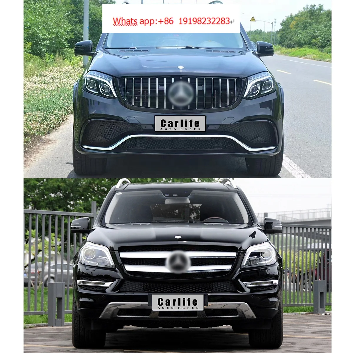 High quality PP material auto bumpers for Mercedes benz GL X166 2012 2013 2014 2015 upgrade 2019 GLS63 model