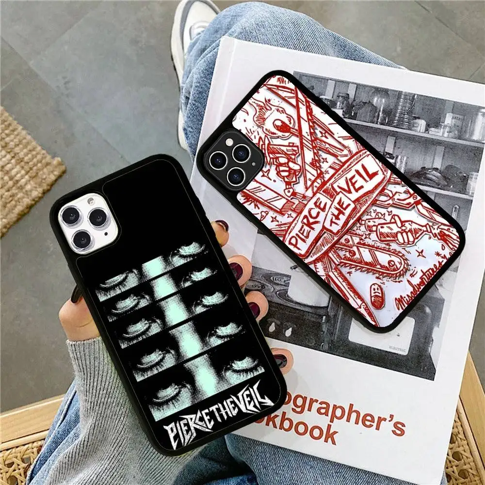 P-Pierce The Veil Band Phone Case For Iphone 16 15 14 13 12 11 Pro Max Plus Shockproof TPU+PC Hard Case