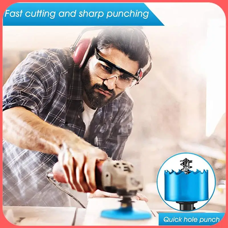 

AA89-6-1/2 Inch Hole Saw, 165Mm HSS Hole Cutter, Bi-Metal Hole Drill With Hex Shank For Cutting Soft Metals, Iron, (Blue)