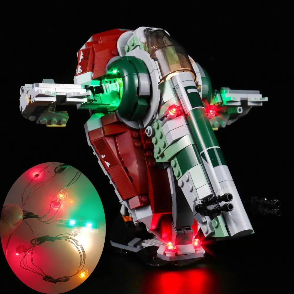 （No LEGO, Just Light）USB Light Kit for Lego 75312 Boba Fett’s Starship Slave 1 Starship Blocks