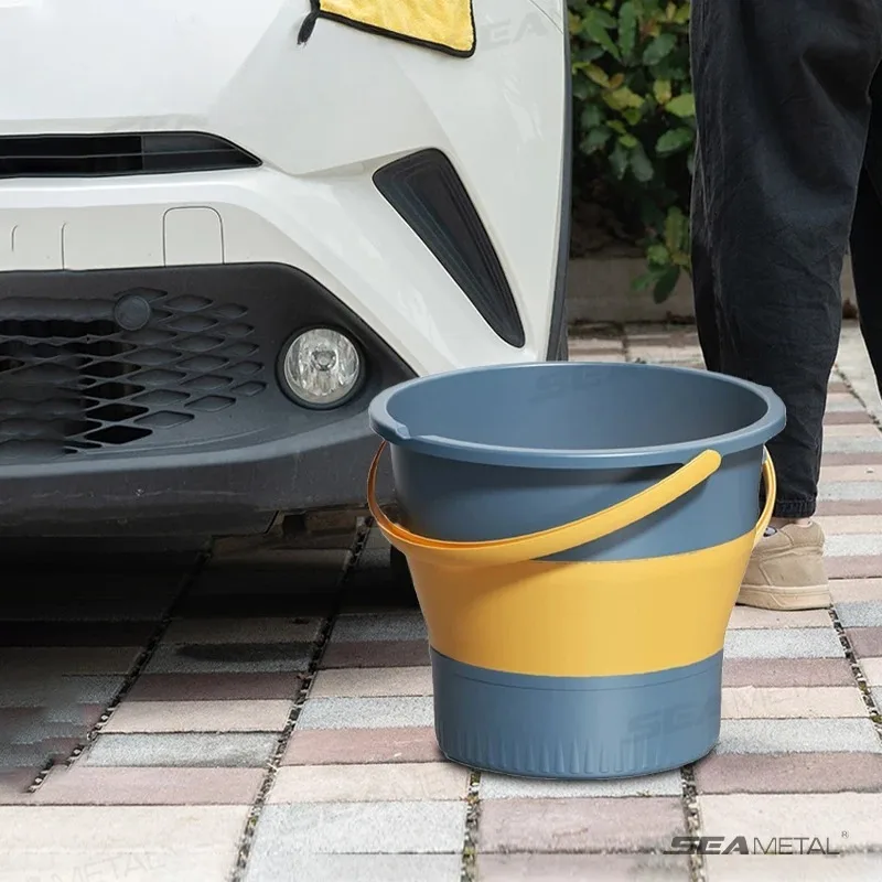 5L/10L Foldable Bucket for Car Washing Thickened Plastic Durable Water Bucket Outdoor Portable Fishing Camping Bucket
