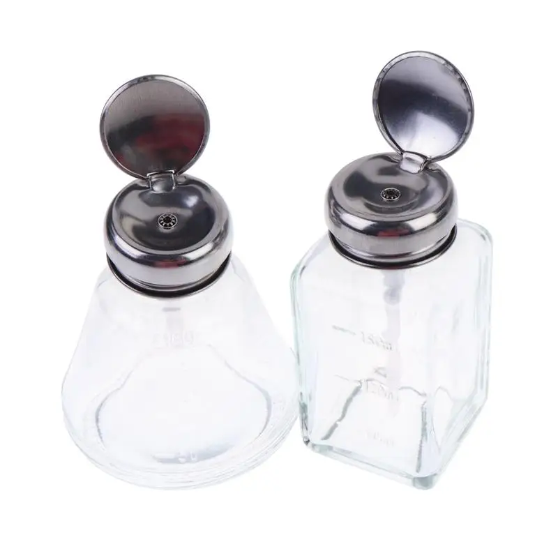Nachfüllbare Glasflaschen für Nagellackentferner, Leere Flüssigkeits-Pumpspender, Nagelkunst-Reiniger, Make-up- und Maniküre-Werkzeuge – Detail 3