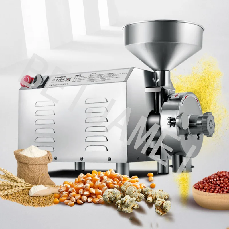 Commercial Grinding Machine Electric Pulverizer Flour Mill Cereal Grain Grind Machine Bean Wheat Rice Sesame Corn Mix Grinder