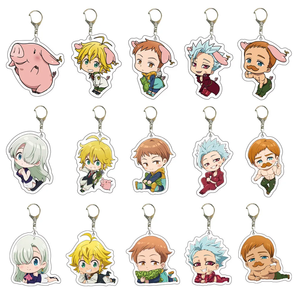 The Seven Deadly Sins: Revival Of The Commandments Meliodas Elizabeth Liones Acrylic Figure Display Keychain Accessories
