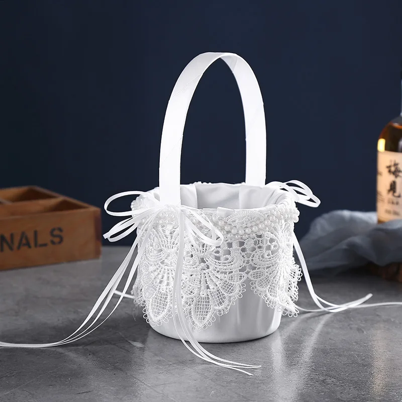 Европейский корзина для невесты и жениха, цветок, детский цветочный бант, кружевной Романтический Теплый лечебный Фотофон