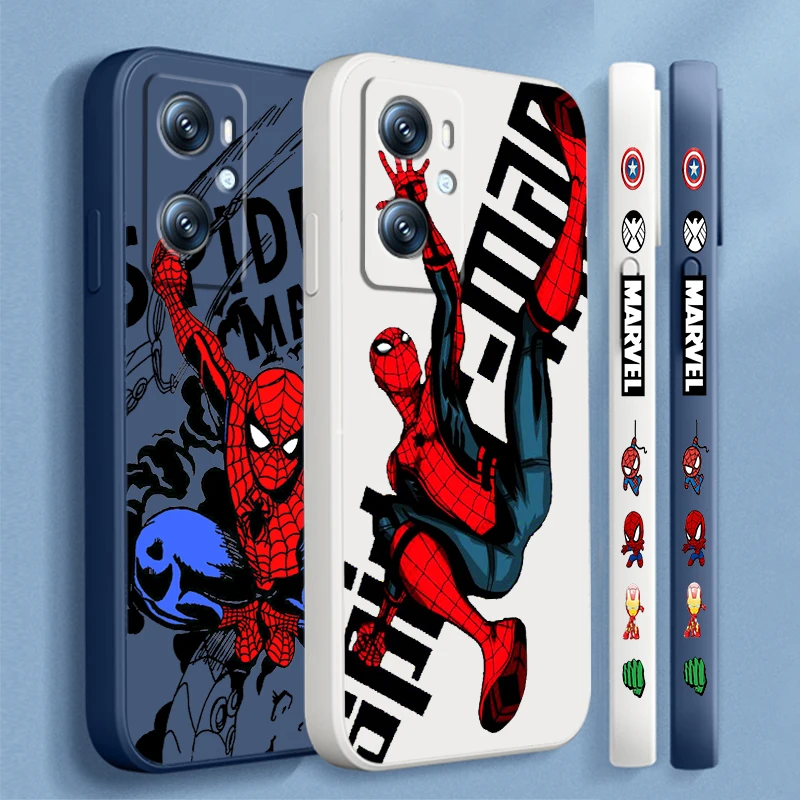 Marvel Spider Man Comic City Liquid Left Rope For OPPO Find Reno 7 6 X6 X5 X3 X2 A98 A96 A15 A53 A74 A72 A5 A16K 5G S 2020 4G