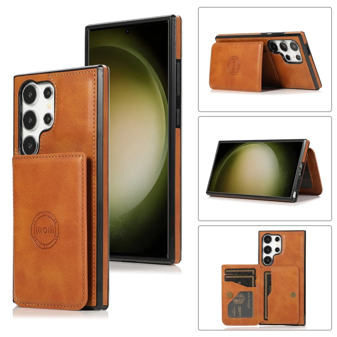 Anti-Diebstahl-Geldbörse blockierende Schicht magnetische Leder-Handyhülle für Samsung Galaxy S25 Edge S24 S23 S22 S21 S20 Ultra FE S10 Plus