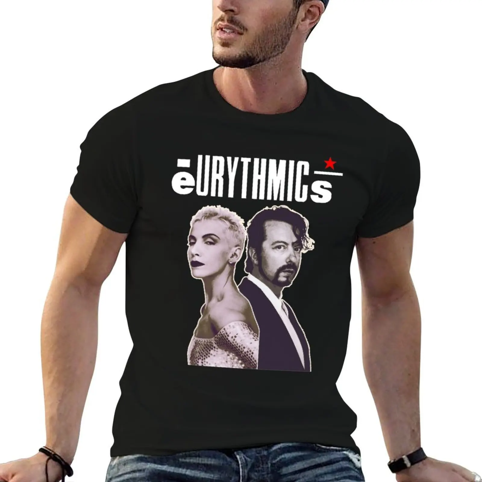 

Футболка Eurythmics, футболки для мужчин, хлопковые забавные забавные футболки, темная футболка с юмором