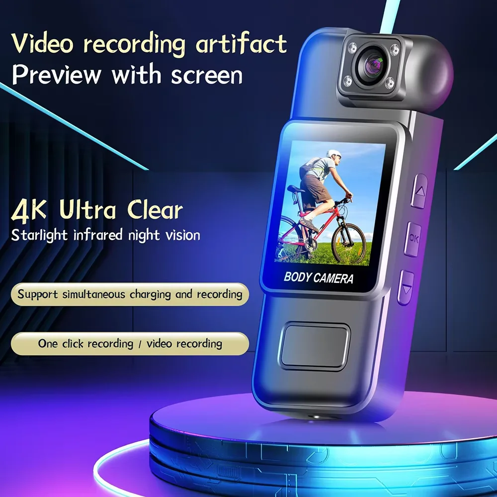 الترا HD 4K واي فاي كاميرا صغيرة المحمولة مسجل فيديو رقمي الشرطة BodyCam الأشعة تحت الحمراء للرؤية الليلية الرياضة DV ركوب كاميرا الفيديو كاميرا