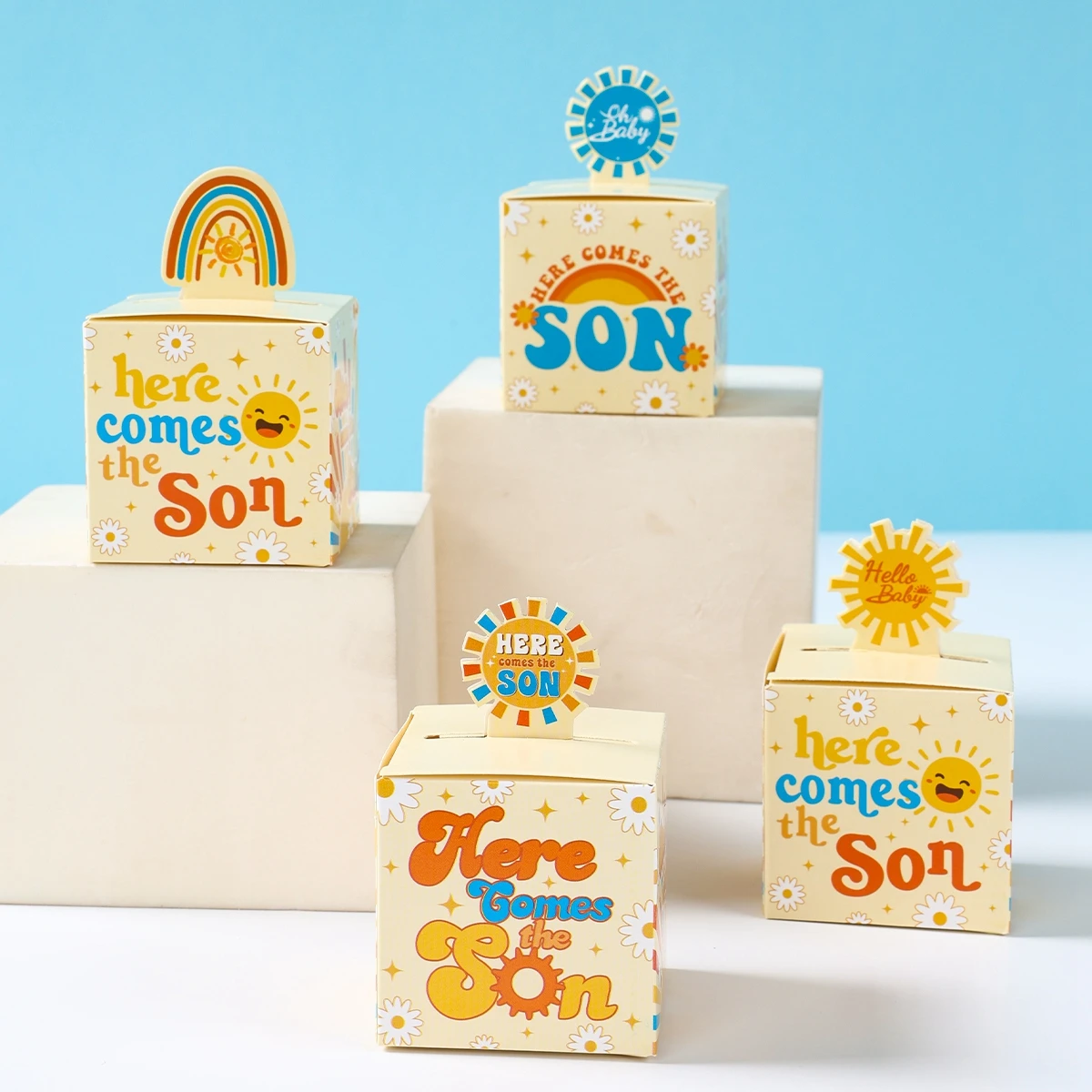 

Paper Sun Candy Box Birthday Baby Shower Party Decoration for Boys Girls Candy Cookies Boxes Birthday Baby Shower Party Supplies