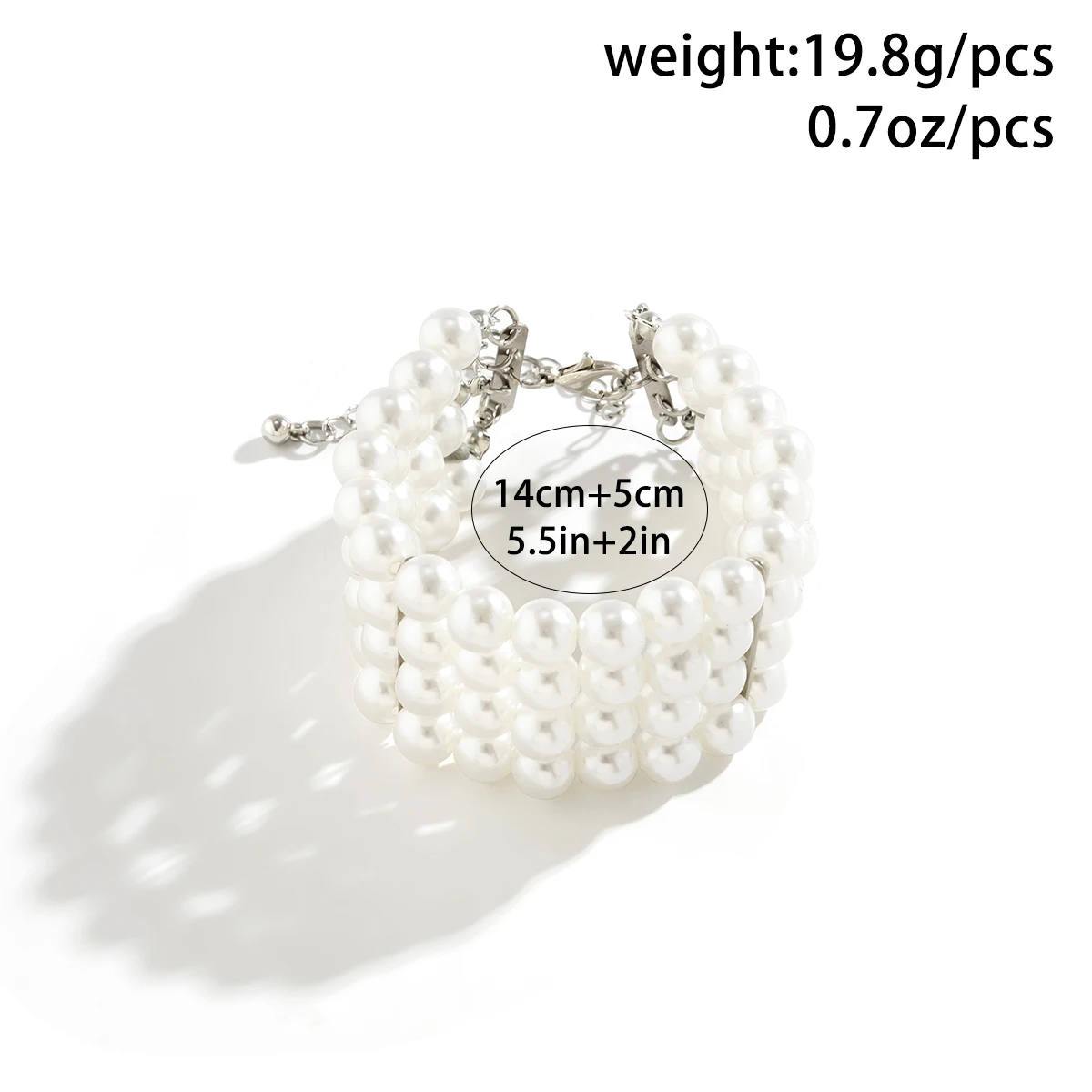 Ingemark Multilayer White Imitation Pearl Chain Bracelet for Women Wedding Bridal Kpop Elegant Beaded Bracelets Hand Jewelry New