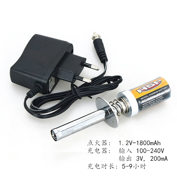 HSP Gas RC Nitro Engine Motor Glow 1.2V 1800MA 3600MA RECHARGEABLE GLOW PLUG Starter Igniter AC Charger for RC 1/8 1/10 Car S231