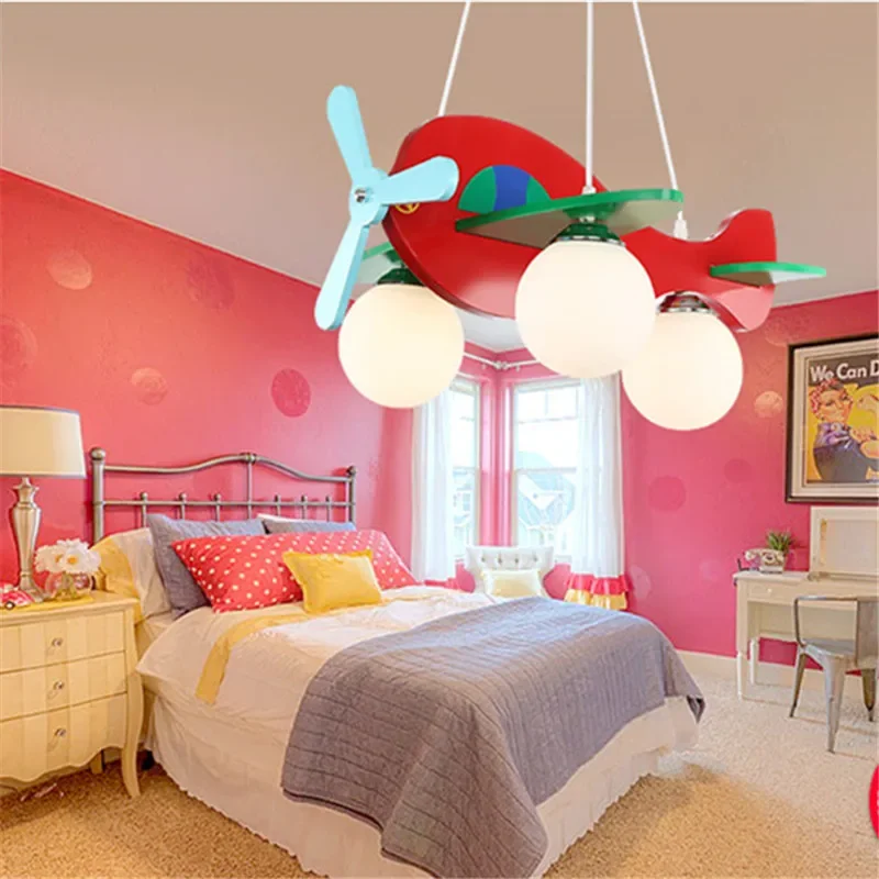 BERTH Children's Airplane Pendant Lamp Vintage LED Creative Cartoon White Fashion For Decor Kids Bedroom Kindergarten