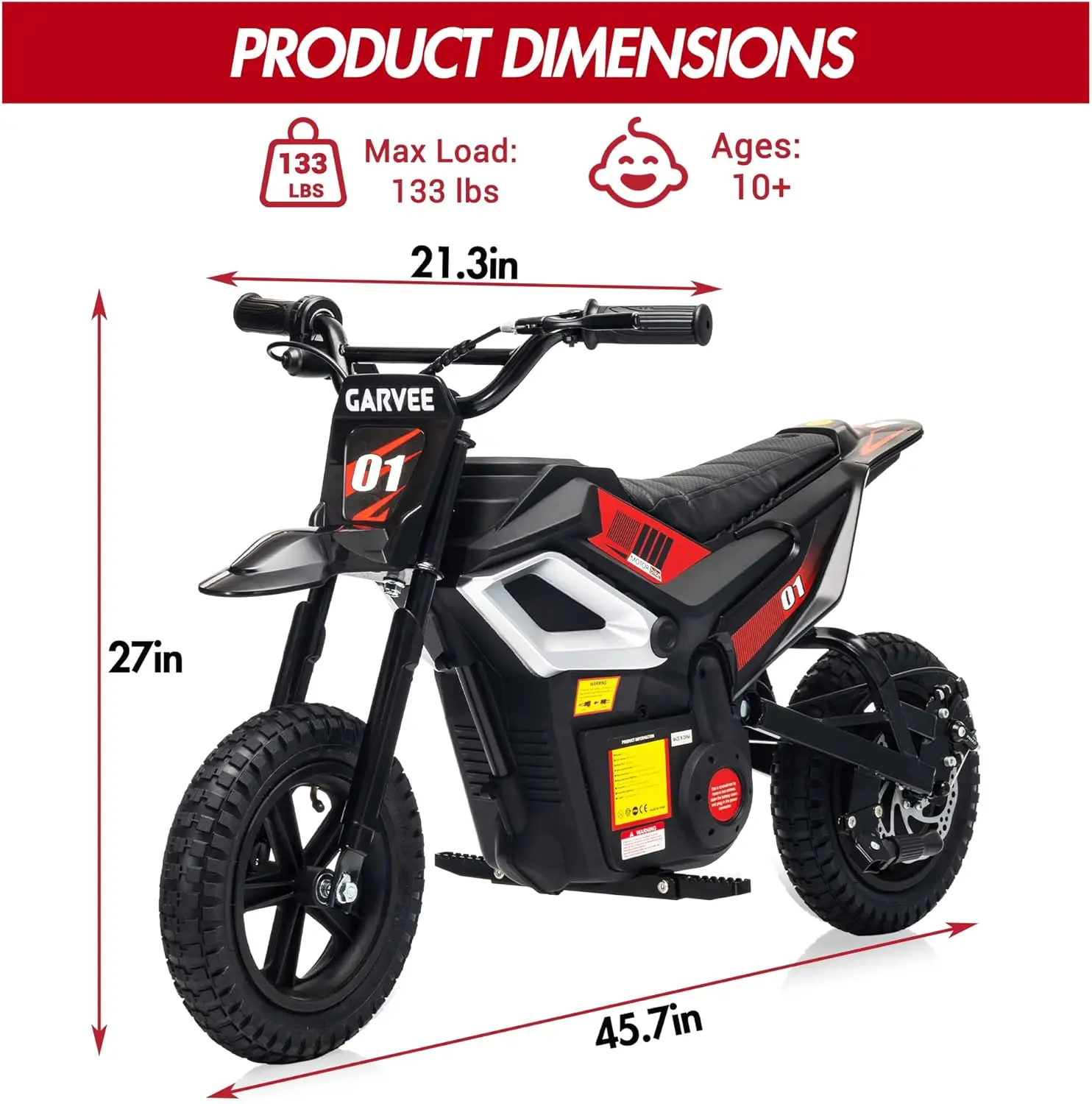 Bici da cross elettrica da 24 V, moto elettrica per bambini da 350 W, fino a 14 MPH e massimo 130 libbre con avvio a chiave, impugnatura dell'acceleratore, freno posteriore manuale