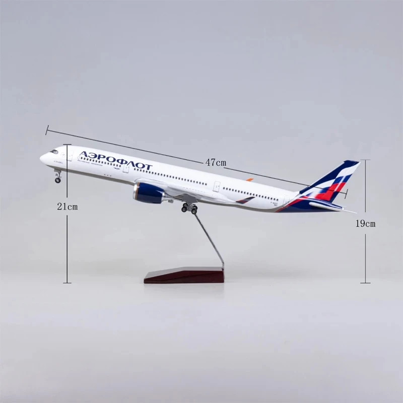 Nowy kolekcjonerski model samolotu A350 Aeroflot Russian Airlines z podwoziem kołowym, miniaturowy samolot do kolekcjonowania.