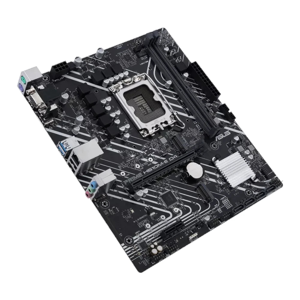 اللوحة الأم ASUS PRIME H610M-E D4 LGA1700 DDR4 PCIe 4.0، فتحات M.2 مزدوجة، بطاقة شبكة Realtek 1G اللوحة الأم M-ATX