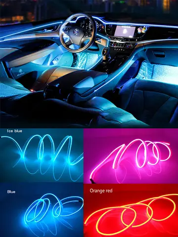 Car Interior Decorative Lamps Strips Atmosphere Lamp Cold Light  Decorative Dashboard Console Auto LED Ambient Lights 1/2/3/4/5M
