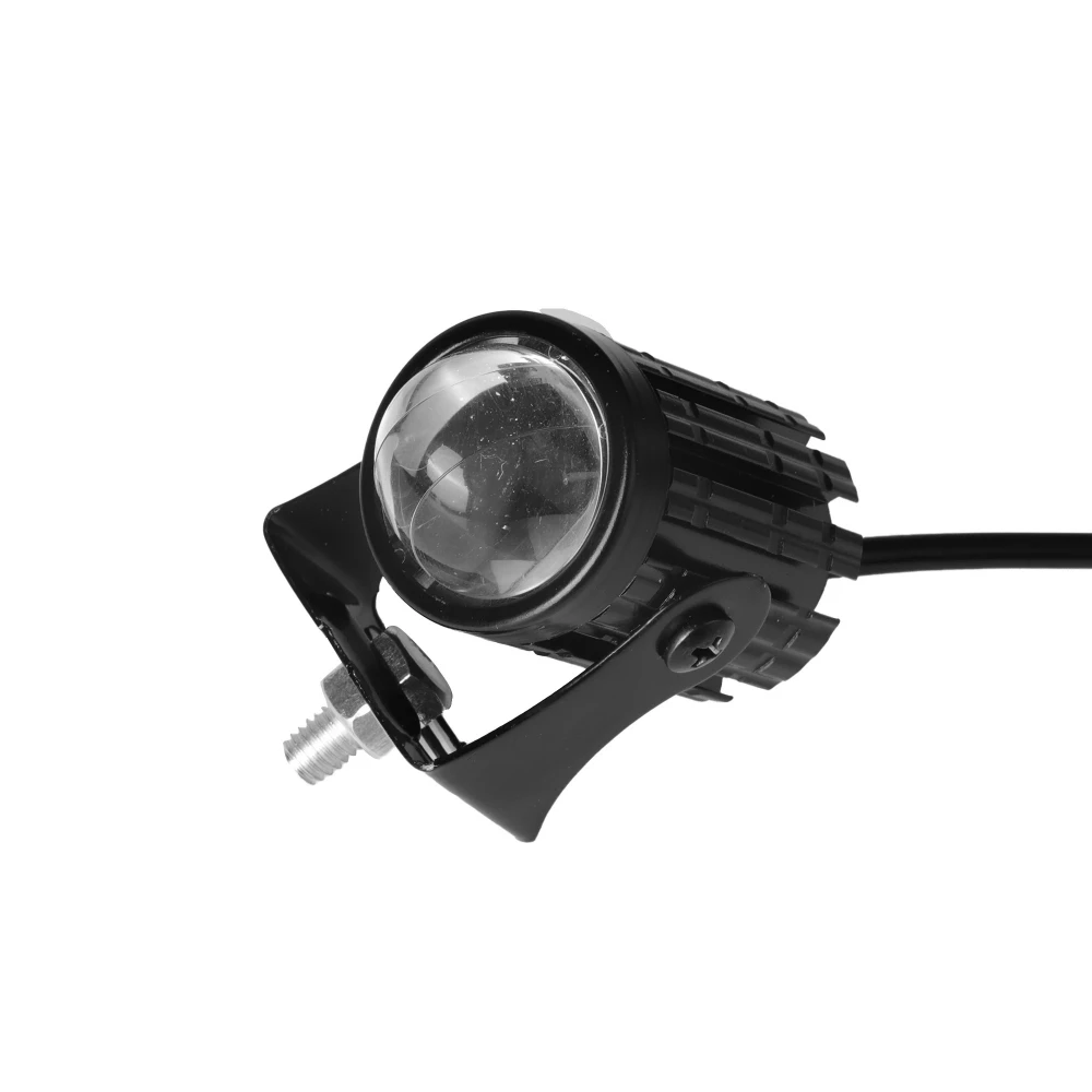 Universal Motorcycle LED Headlight Projector Lens Two-Color ATV Scooter Driving Light Fog Light Auxiliary Spotlight White Yellow