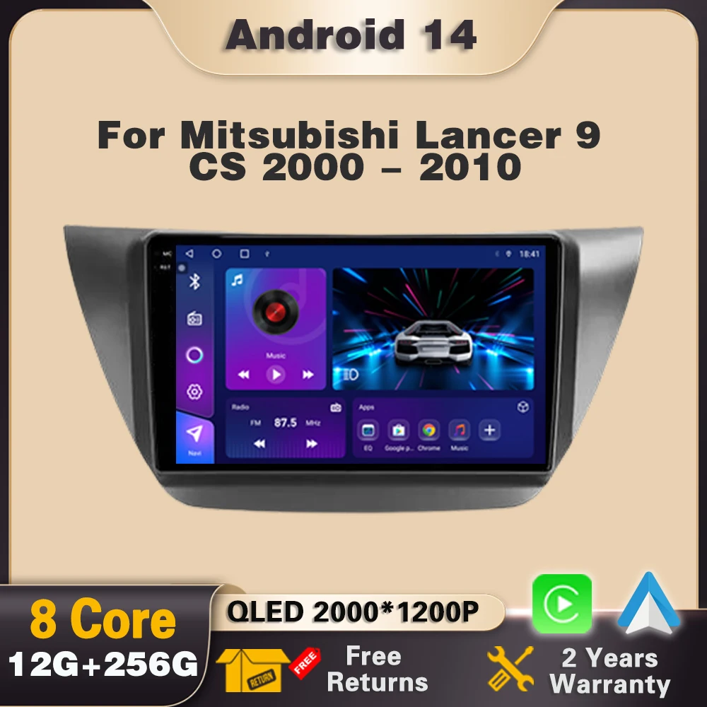 

Android 14 Carplay Car Radio For Mitsubishi Lancer 9 CS 2000 - 2010 Multimedia Navigation Player WIFi GPS Stereo Autoradio DVD