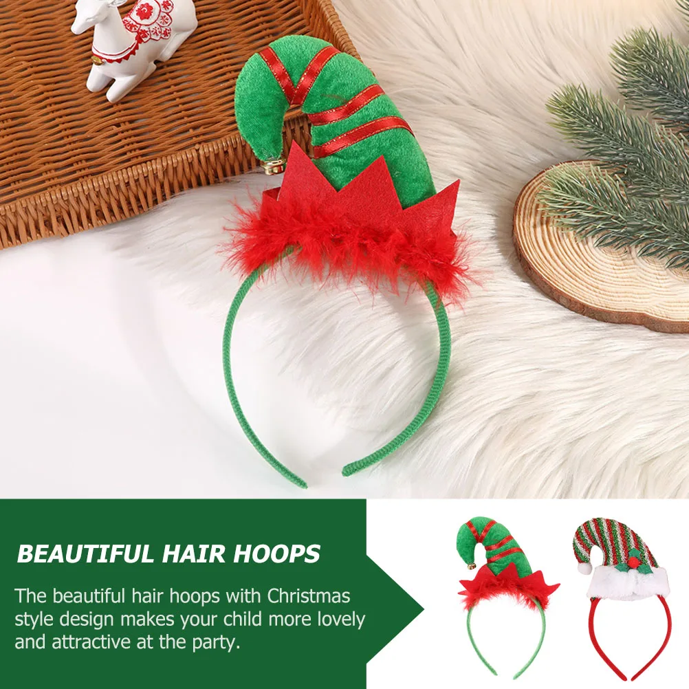 

5Pcs Funny Xmas Hair Hoops Christmas Hat Party Hair Ornaments Festival Headbands Holiday Accessories Hat Headbands