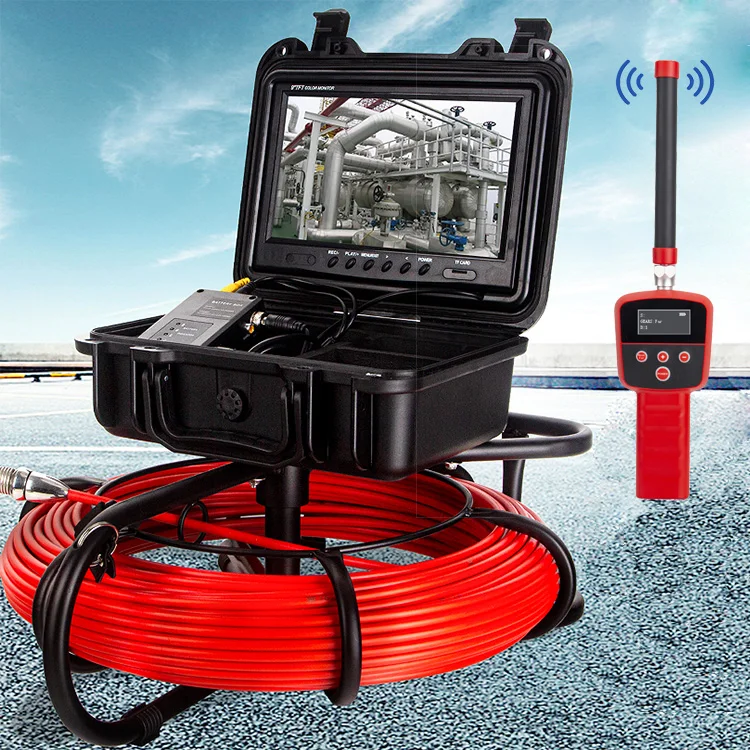 

9" HD 1080P Screen, 512HZ Sonde Self-leveling 512Hz Locator Sewer Inspection Camera System 8GB DVR Camera Pipe Inspection