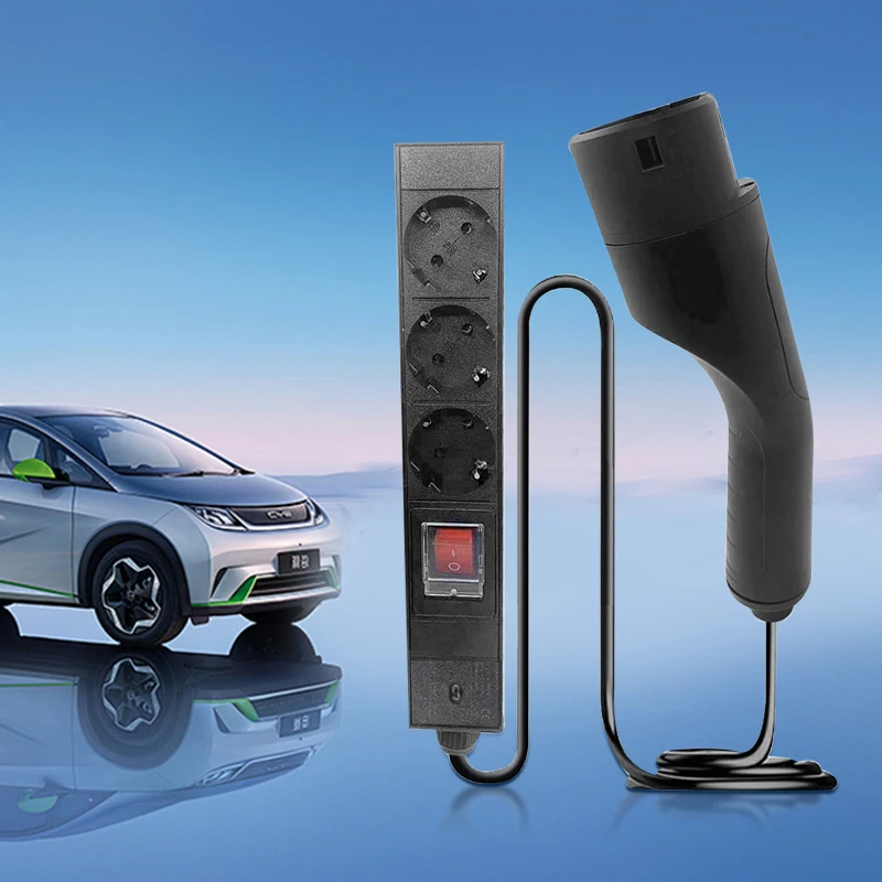 All in one Vehicle to Load (V2L) Adapter Connector 16A 110/250V Type 2 Plug and Type B Socket Electric Car Discharger