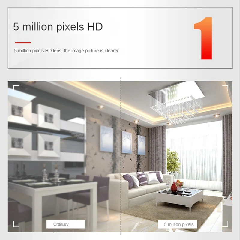 5MP USB Camera Module 160 Degree Wide Angle OV5640 2592X1944 Fixed Focus Free Drive For Security Monitoring