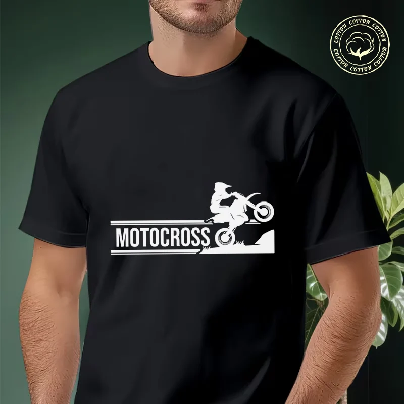 

2026 Shirt Cotton Casual T-shirts Vintage Motocross Creative Design Mens Summer Moto Cycling Sportswear Top Tee