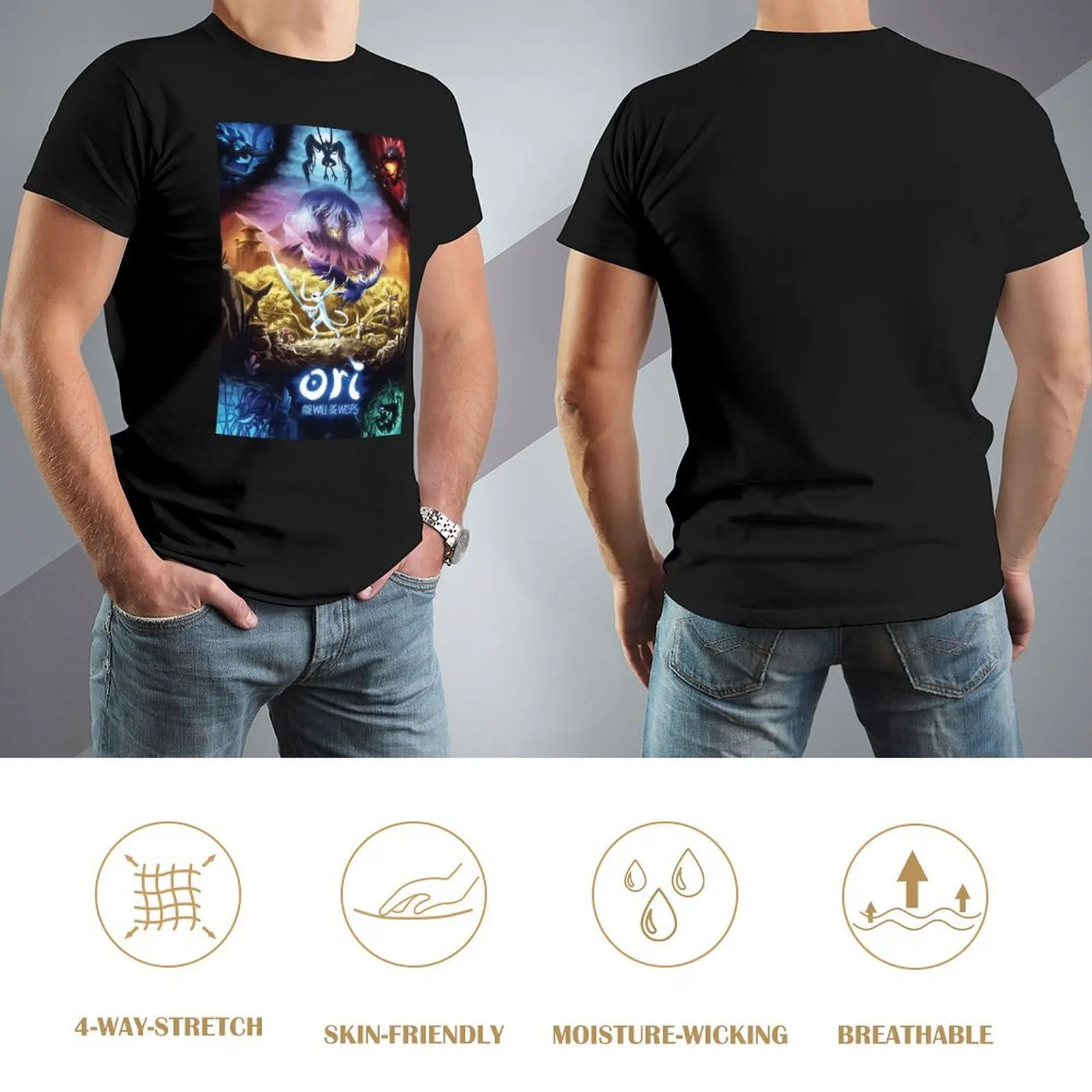 Ori And The Blind Forest Action Game Poster T-shirt Crewneck Move Tees Classic Leisure Humor Graphic USA Size