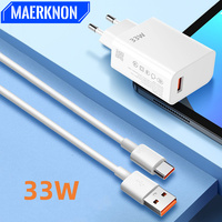 33W USB Charger Fast Charging EU/US Plug Wall Charger 6A Type C Cable For Xiaomi 14 13 Redmi K30 K40 Quick Charge Phone Adapter