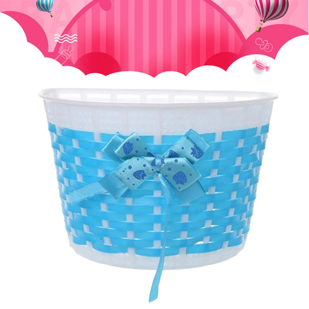 

Cute Kids Plastic Knitted Durable Compact Crash Resistant Bowknot Design Blue 20.5X13.8X13.5Cm Household Daily Supplies Holder S