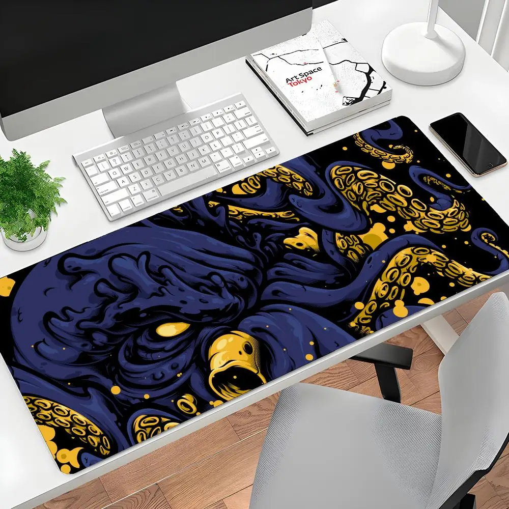 

Коврик для мыши Octopus Monster, большой размер, геймерская клавиатура, настольные коврики, компьютерный стол, игровой коврик XXL, расширенный коврик для мыши, офисные аксессуары