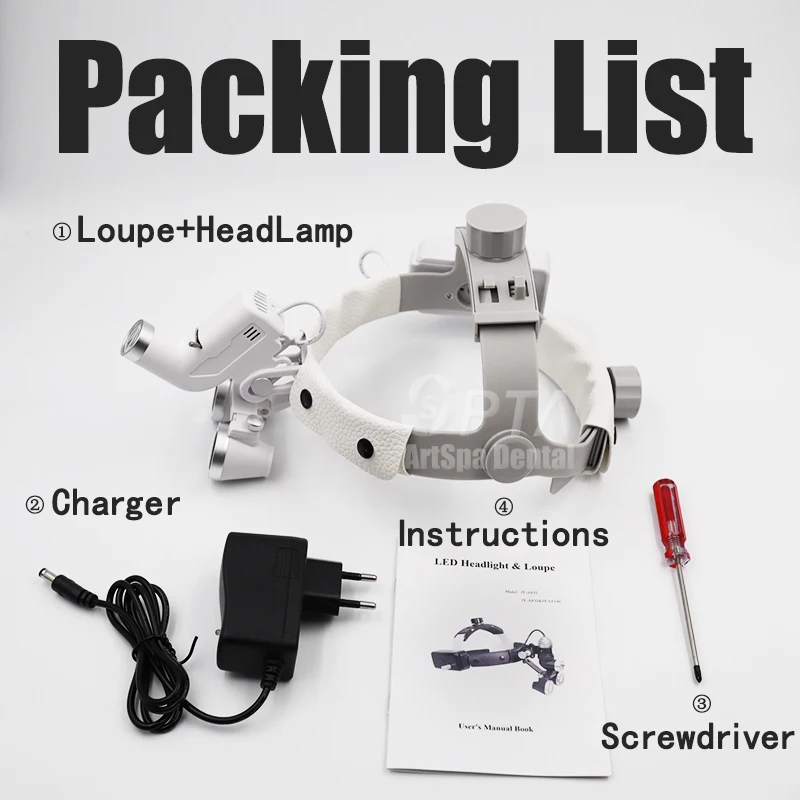 Loupe dentaire 5W 2,5x et 3,5x, Point de lumière de mise au point avec lumière médicale, tête de dentisterie, jumelles