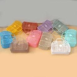 Detachable Shower Basket Plastic Bath Basket Bathroom Hollow Wash Storage Basket Shopping Basket