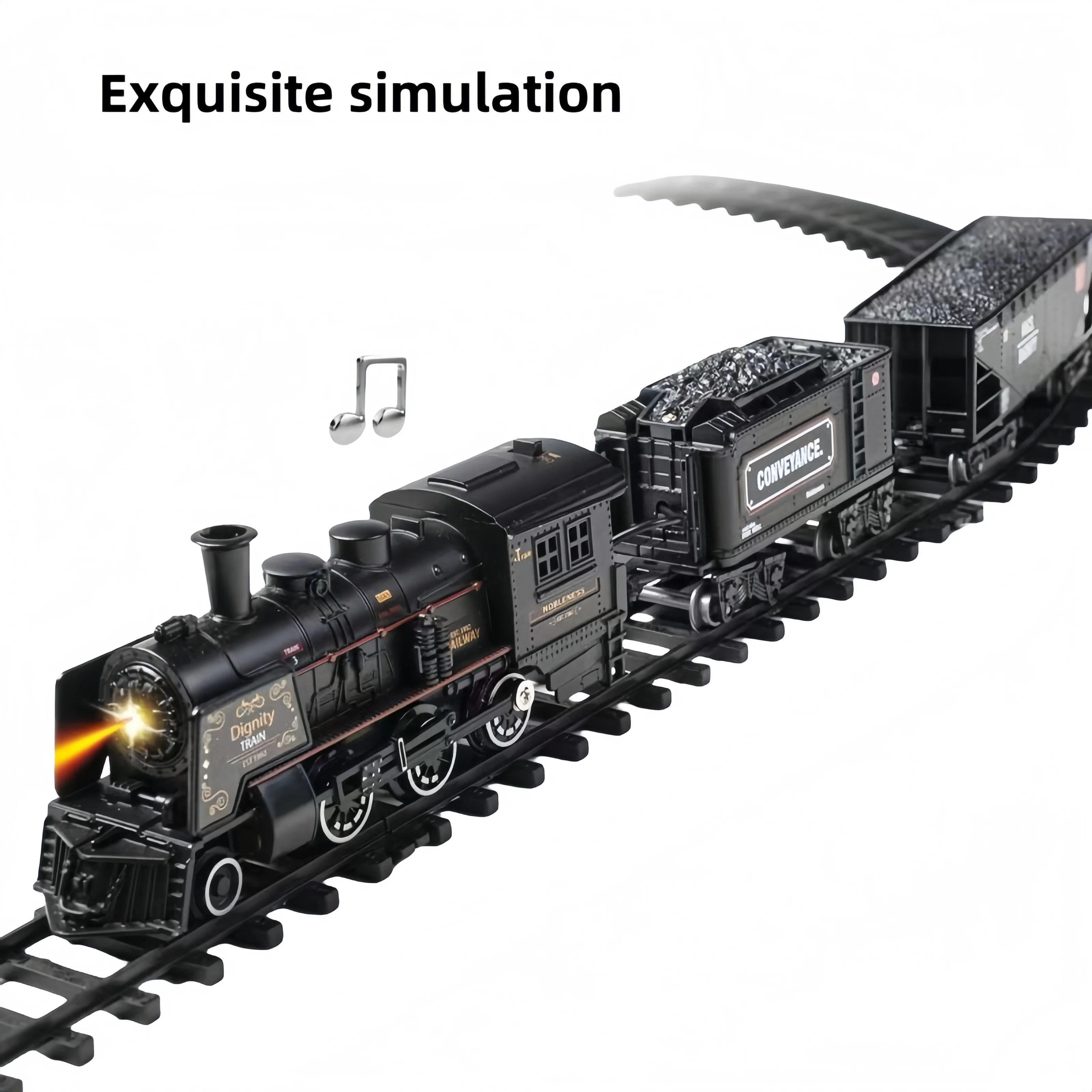 จําลองใหม่ Retro ชุดรถไฟขนาดเล็ก TRACK ที่จอดรถไอน้ํารุ่นรางความเร็วสูงเด็กรถไฟของเล่นเด็กเหมาะสําหรับของเล่น Christm