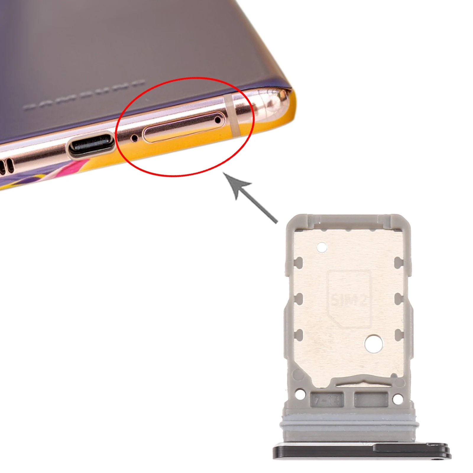 For Samsung Galaxy S21 / S21+ / S21 Ultra SIM Card Tray + SIM Card Tray Mobile Phone Replacement Parts image 4