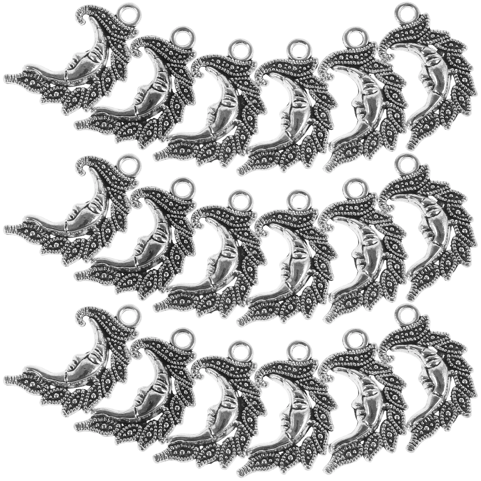 

50pcs Moon Charms Star Pendants Zinc Alloy Necklace Bracelet Earrings Ornaments Diy Crafts Accessories Mini Hanging Decorations