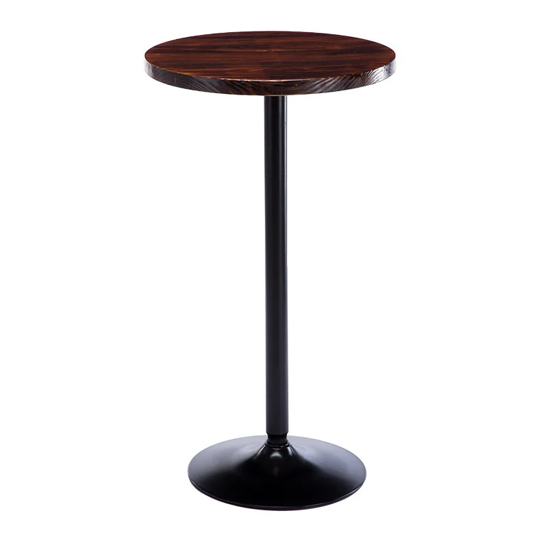 

Simple home solid wood tall round table living room cafe Nordic