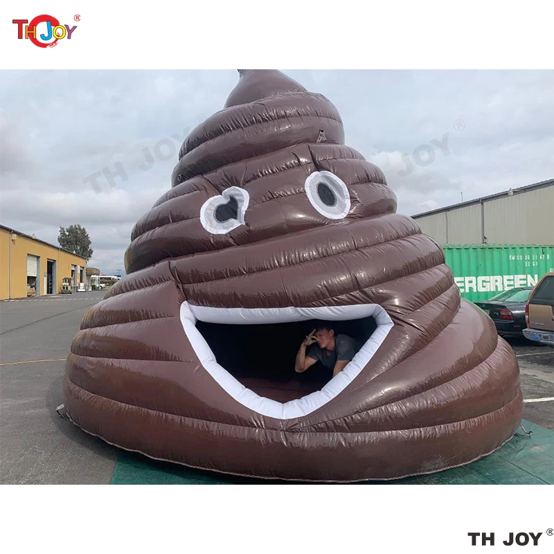 4 เมตรสูง Big Stink Turd Poop Emoji บ้านตีกลับทําให้พอง Big Stinka Jumper ปราสาท Bouncy
