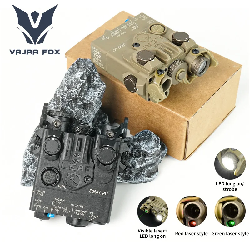 Dbal A2 Rosso Verde Laser Arma Luce PEQ Luce Bianca Accessori di Puntamento Attrezzatura da Caccia Airsoft Esterna Adatta per Guida da 20mm
