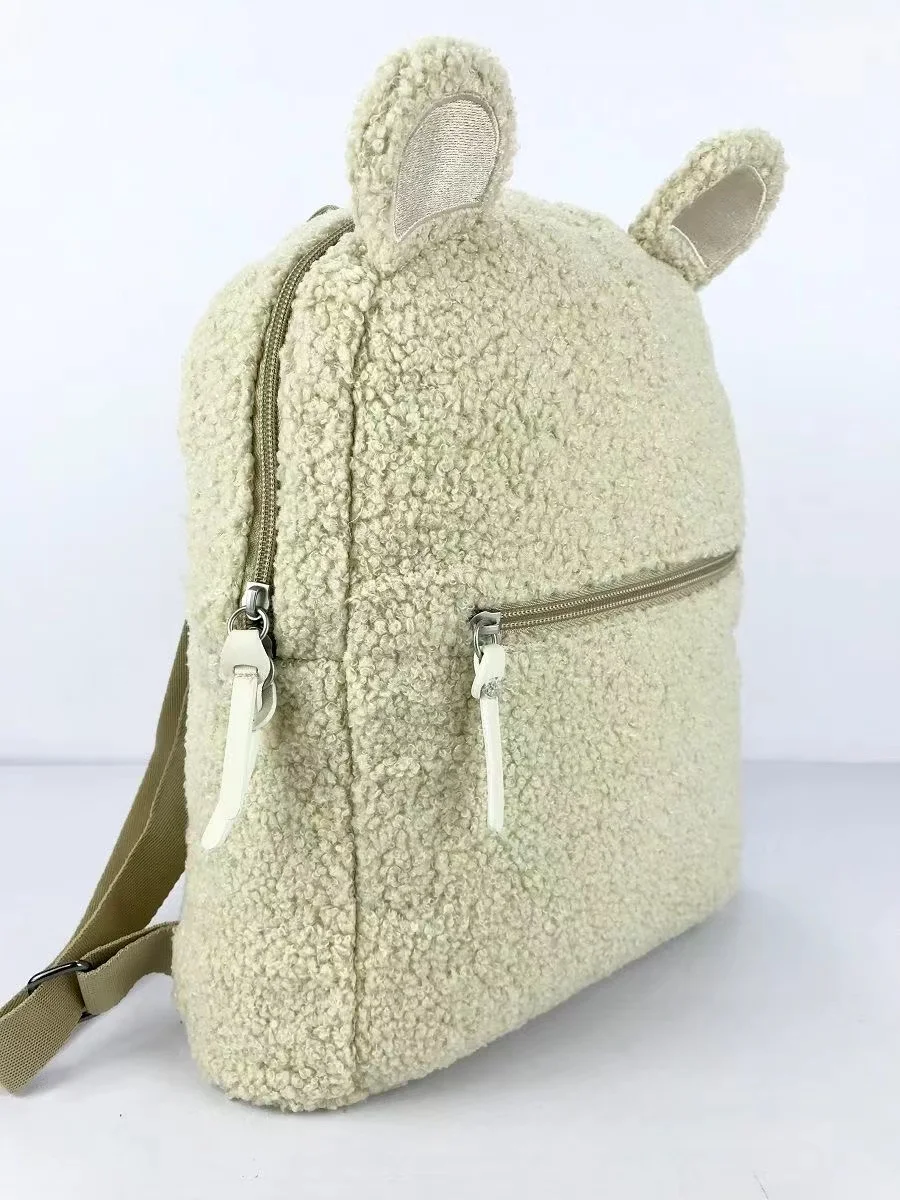 Zaino personalizzato ricamato simpatico cartone animato zaino con nome personalizzato zaino per studenti in peluche Versatile in lana di agnello