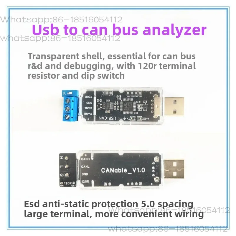 

USB to CAN Module CANable CAN Analyzer USB to PCAN Adapter USB CAN Analyzer