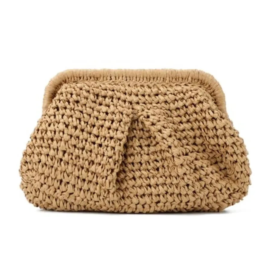 

Straw Clutch Purses for Women Woven Dumpling Bag Summer Beach Clutch Wicker Crossbody Purses