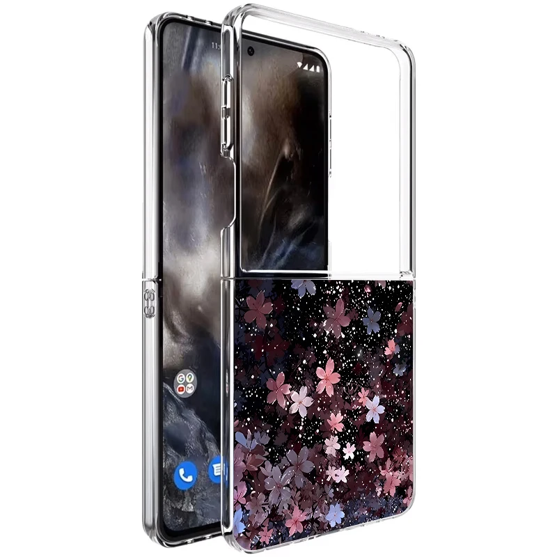 Cherry Blossom Phone Case For Samsung Galaxy Z Flip 7 6 5 4 3 5G Hard Folding Cover For Galaxy Z Flip7 Flip6 Flip5 Flip4 Flip3