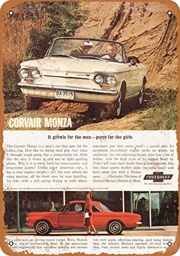 1p Metal Sign - 1963 Chevy Corvair Monza - Vintage Look 2Wall Decor for Cafe beer Bar Decoration Crafts