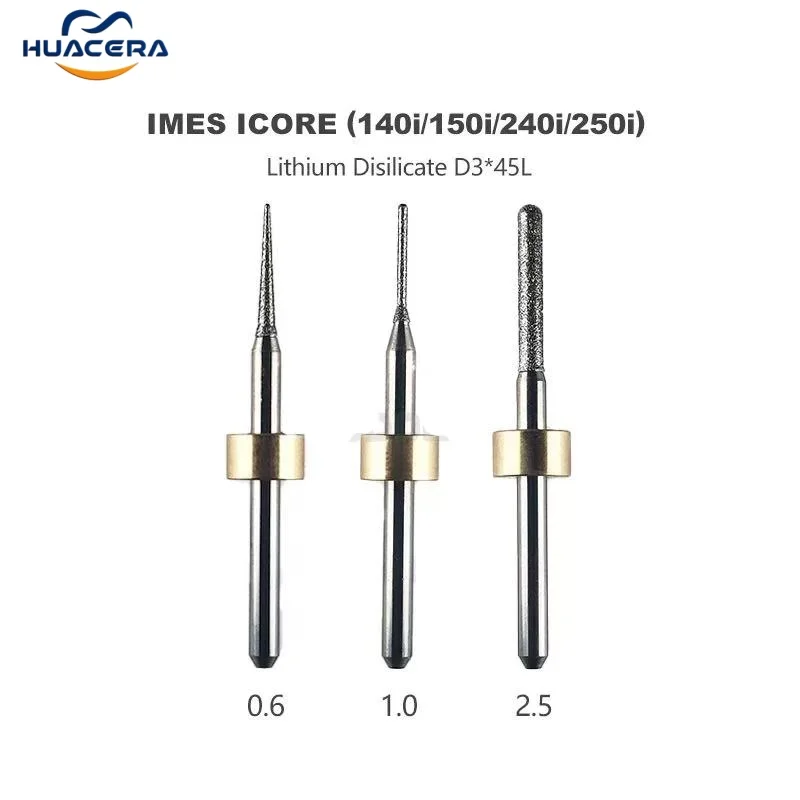 Imes Icore D3 140i/150i/240i/250i  milling  bur For Cad Caｍ Zirconia PMMA Milling Cutters For Dental Lab dentistry 0.6/1.0/2.5